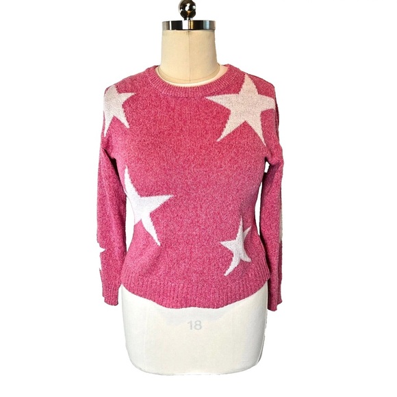sparkles & lace Sweaters - Sparkles & Lace Pink Star Pattern Sweater